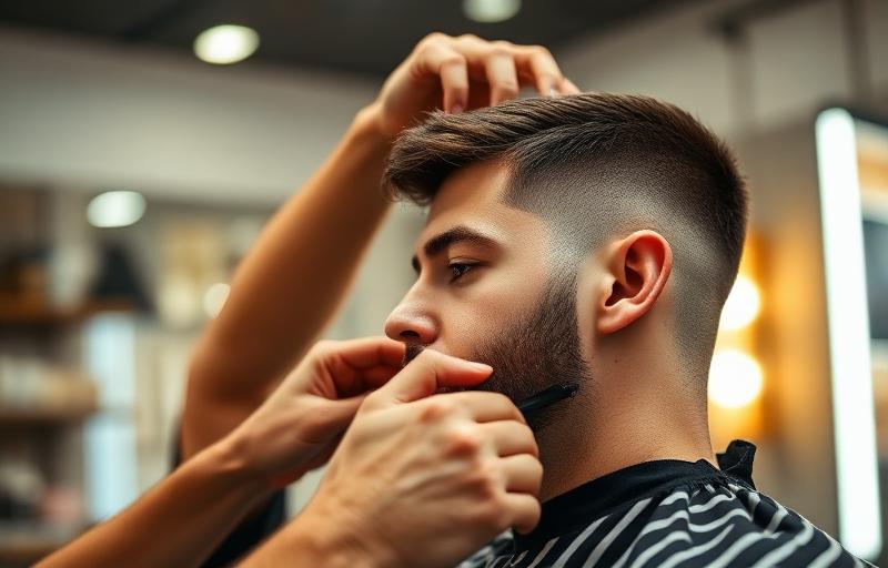 תספורת גבר וסידור זקן במספרת יניב אילוז - Men's haircut and beard trim at Yaniv Iluz Barber Shop